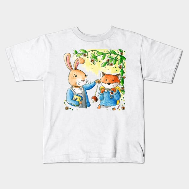 School Games Kids T-Shirt by Vicky Kuhn Illustration